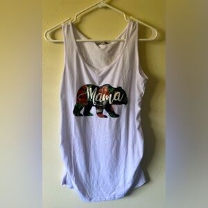 Ginkana White 'Mama' Bear Graphic Tank Top